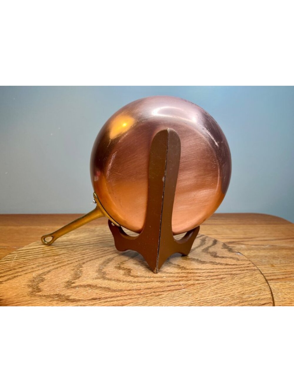 Vintage Copper  Frying Pan (7.5 diameter) With Brass Handle - Picture 11 of 14